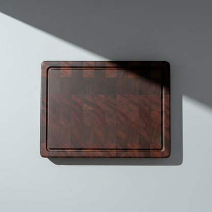 Wooden cutting board on a gray background