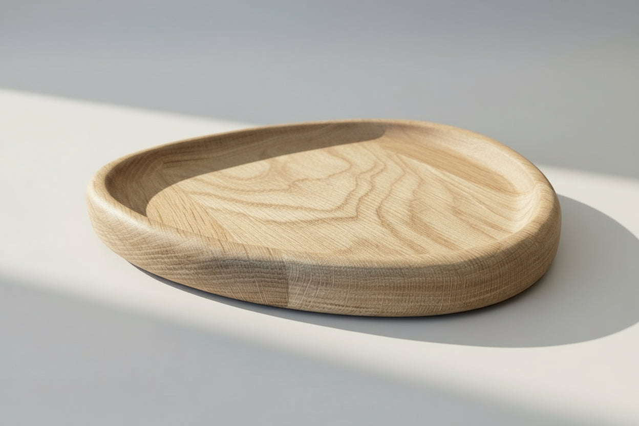 Wooden cutting board on a wooden table